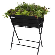 Raised Flowers-Vegetable Bed on Stand - Black